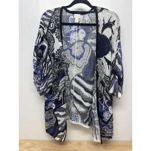 CHICO'S‎  Light Weight Short Sleeve Open Cardigan Sweater Women's Size 2 #58